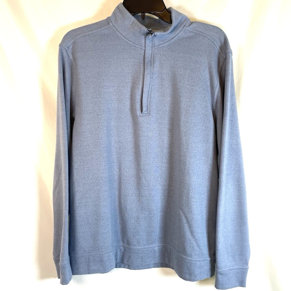Walter Hagen Mens ClubHouse Midweight 1/4 Zip Pullover Blue Heather Size Medium